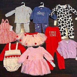 Huge Lot of Cat & Jack 18mo, Valentines Baby Clothing Set - new with tags ❤️🩷